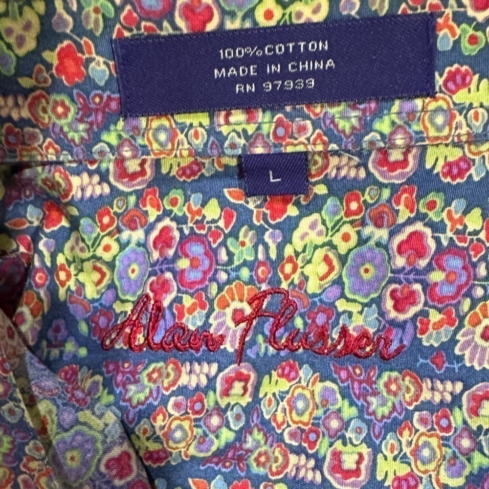 ALAN FLUSSER Men’s Button Down Floral Shirt, EUC! - Picture 5 of 6
